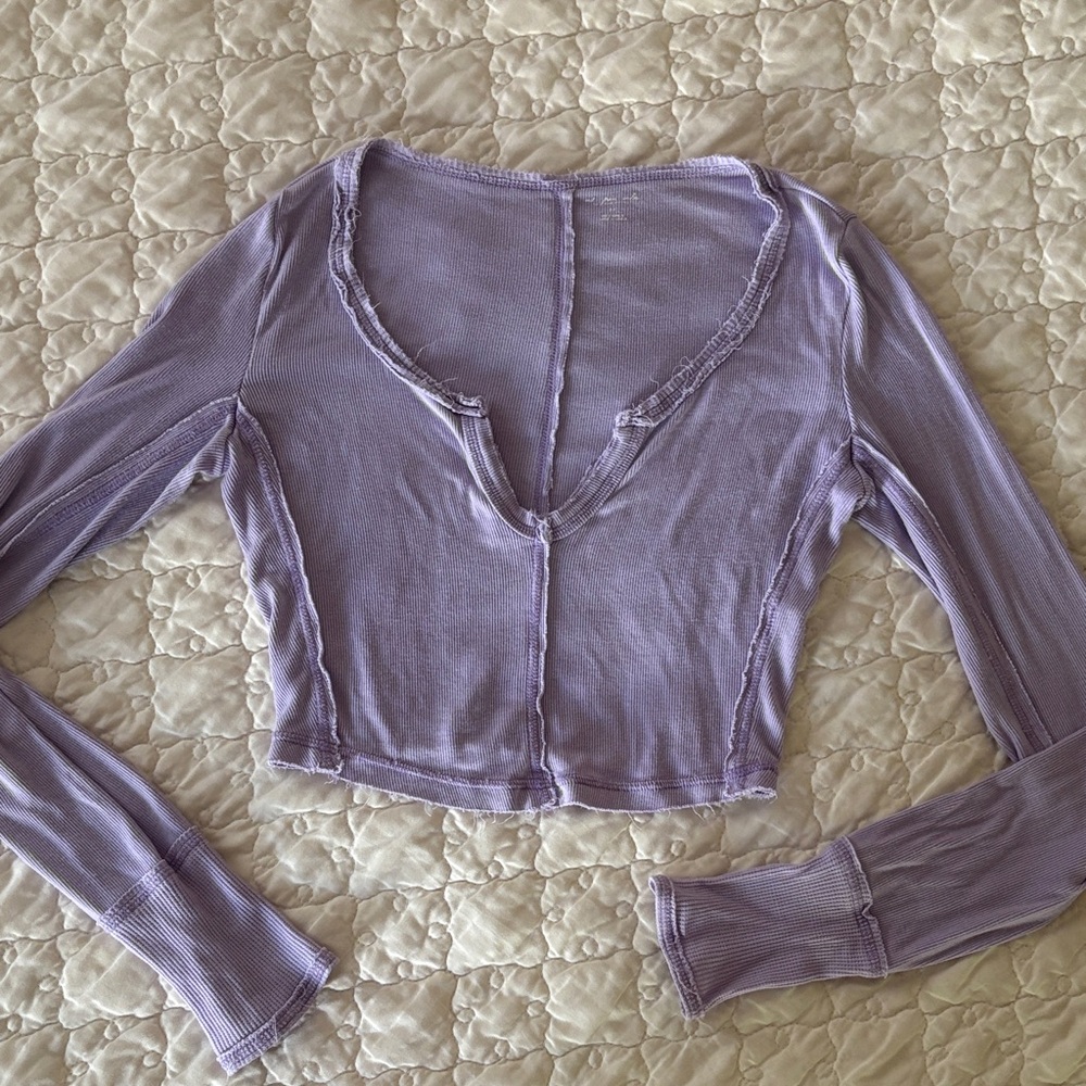 Urban Outfitters Lavender Long Sleeve Crop Top